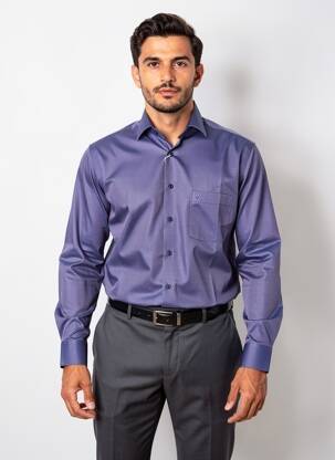 Chemise manches longues poches bleu MARVELIS homme