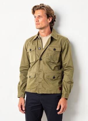 Veste casual fermeture boutonnée sur le devant vert IRON AND RESIN homme