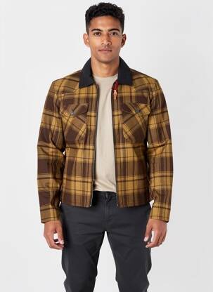Veste casual fermeture boutonnée sur le devant marron IRON AND RESIN homme