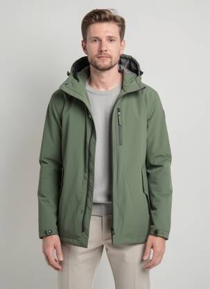 Parka finition intérieure doublure satiné a capuche vert DAYTONA homme