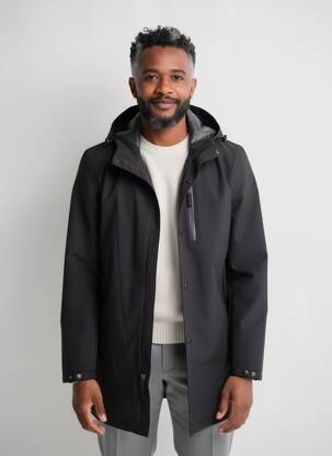 Imperméable poches a capuche noir DAYTONA homme