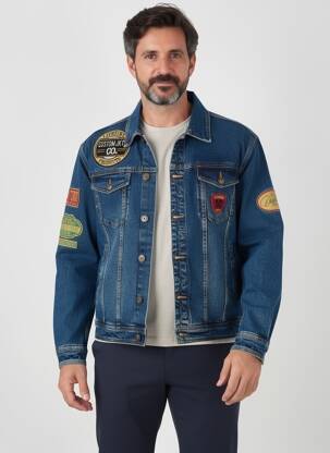 Veste casual fermeture boutonnée sur le devant bleu DAYTONA homme