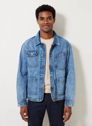 Veste casual fermeture boutonnée sur le devant bleu IRON AND RESIN homme