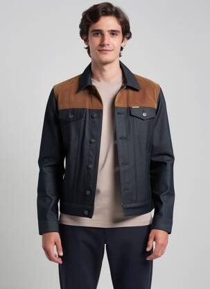 Veste casual fermeture boutonnée sur le devant noir IRON AND RESIN homme