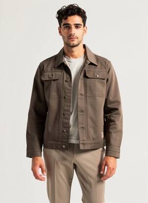 Veste casual fermeture boutonnée sur le devant gris IRON AND RESIN homme