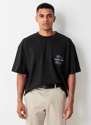 T-shirt stretch manches courtes noir IRON AND RESIN homme