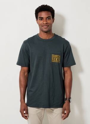 T-shirt stretch manches courtes gris IRON AND RESIN homme