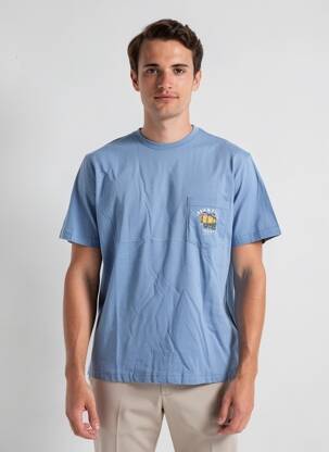 T-shirt bio manches courtes bleu IRON AND RESIN homme