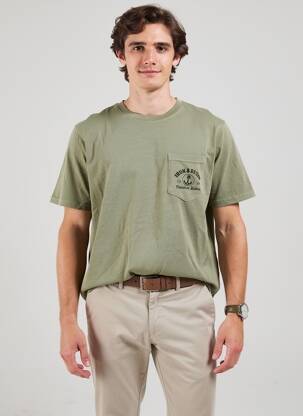 T-shirt stretch manches courtes vert IRON AND RESIN homme