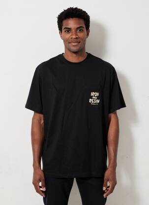 T-shirt stretch manches courtes noir IRON AND RESIN homme