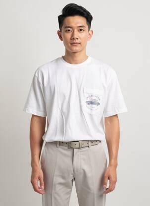 T-shirt bio manches courtes blanc IRON AND RESIN homme