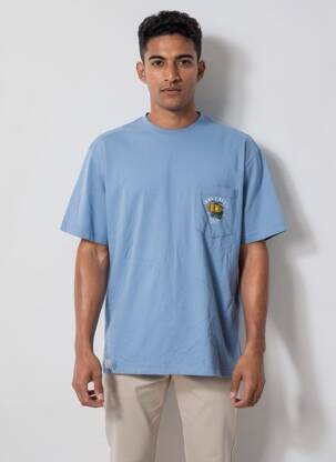 T-shirt bio manches courtes bleu IRON AND RESIN homme