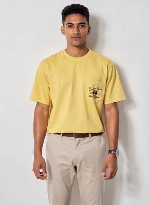 T-shirt stretch manches courtes jaune IRON AND RESIN homme