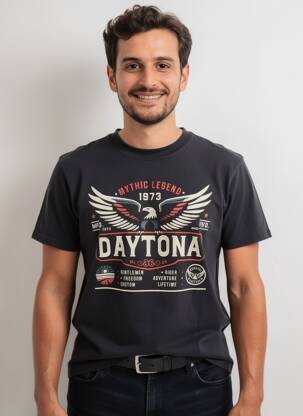 T-shirt stretch manches courtes noir DAYTONA homme