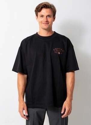 T-shirt sérigraphie floquée manches courtes noir DAYTONA homme