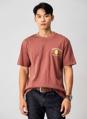 T-shirt stretch manches courtes marron IRON AND RESIN homme