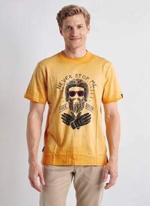T-shirt stretch manches courtes orange DAYTONA homme