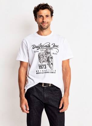 T-shirt stretch manches courtes blanc DAYTONA homme