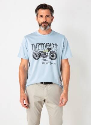 T-shirt stretch manches longues bleu DAYTONA homme