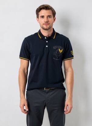 Polo stretch manches courtes noir DAYTONA homme