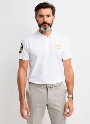 Polo stretch manches courtes blanc DAYTONA homme