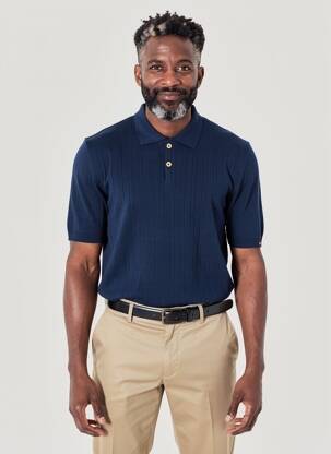 Polo stretch manches courtes bleu DAYTONA homme