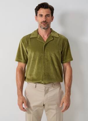 Chemise manches courtes coupe cintrée vert DAYTONA homme
