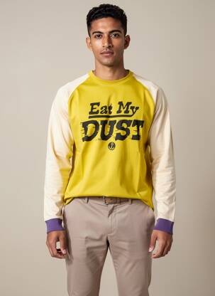 T-shirt broderie manches longues jaune IRON AND RESIN homme