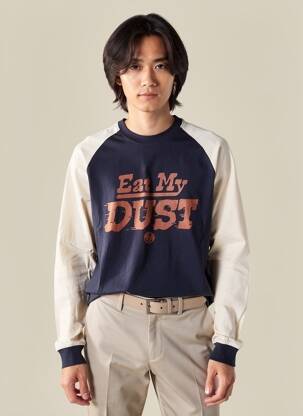 T-shirt broderie manches longues bleu IRON AND RESIN homme