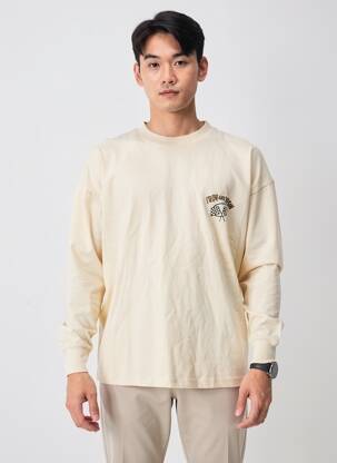 T-shirt coupe cintrée manches longues beige IRON AND RESIN homme