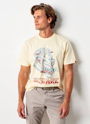 T-shirt coupe cintrée manches courtes beige IRON AND RESIN homme
