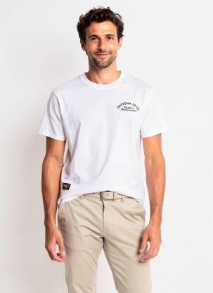T-shirt coupe cintrée manches courtes blanc DAYTONA homme