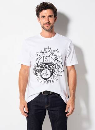 T-shirt coupe cintrée manches courtes blanc DAYTONA homme