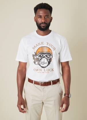T-shirt coupe cintrée manches courtes blanc DAYTONA homme