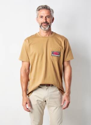 T-shirt broderie manches courtes marron DAYTONA homme