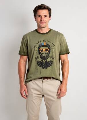 T-shirt stretch manches courtes vert DAYTONA homme