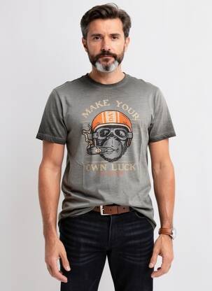 T-shirt coupe droite manches courtes gris DAYTONA homme