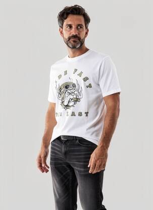 T-shirt coupe droite manches courtes blanc DAYTONA homme