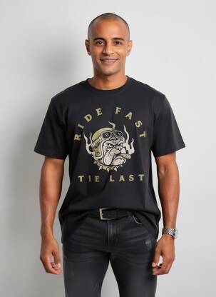 T-shirt coupe droite manches courtes noir DAYTONA homme