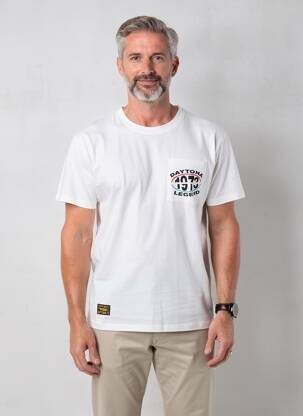 T-shirt coupe droite manches courtes blanc DAYTONA homme