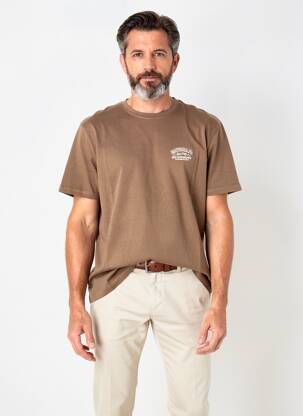 T-shirt coupe droite manches courtes marron DAYTONA homme