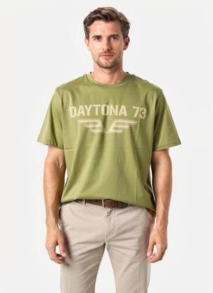 T-shirt coupe droite manches courtes vert DAYTONA homme