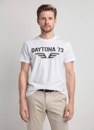 T-shirt coupe cintrée manches courtes blanc DAYTONA homme