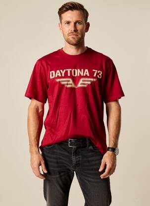 T-shirt coupe droite manches courtes rouge DAYTONA homme