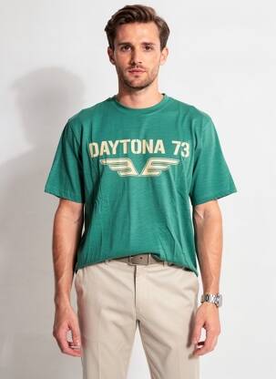 T-shirt coupe droite manches courtes vert DAYTONA homme