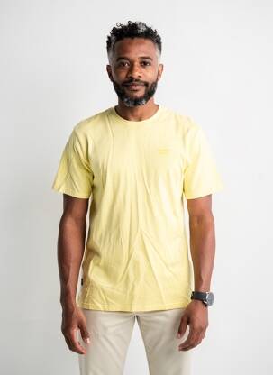 T-shirt coupe droite manches courtes jaune DAYTONA homme