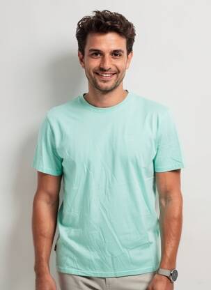 T-shirt coupe droite manches courtes bleu clair DAYTONA homme