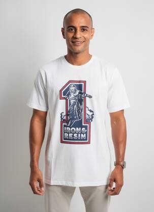 T-shirt coupe droite manches courtes blanc 999 homme