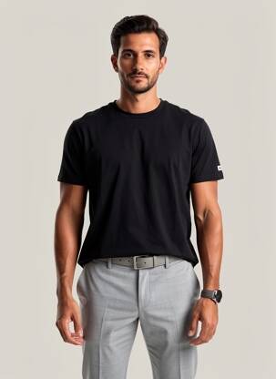 T-shirt coupe droite manches courtes noir DAYTONA homme