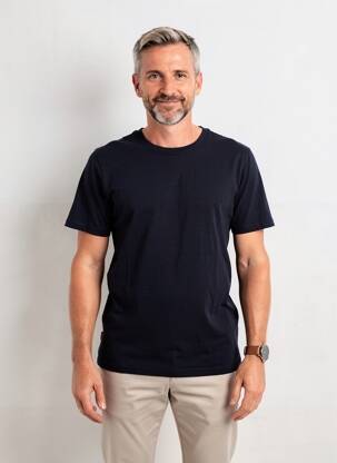 T-shirt coupe droite manches courtes bleu DAYTONA homme